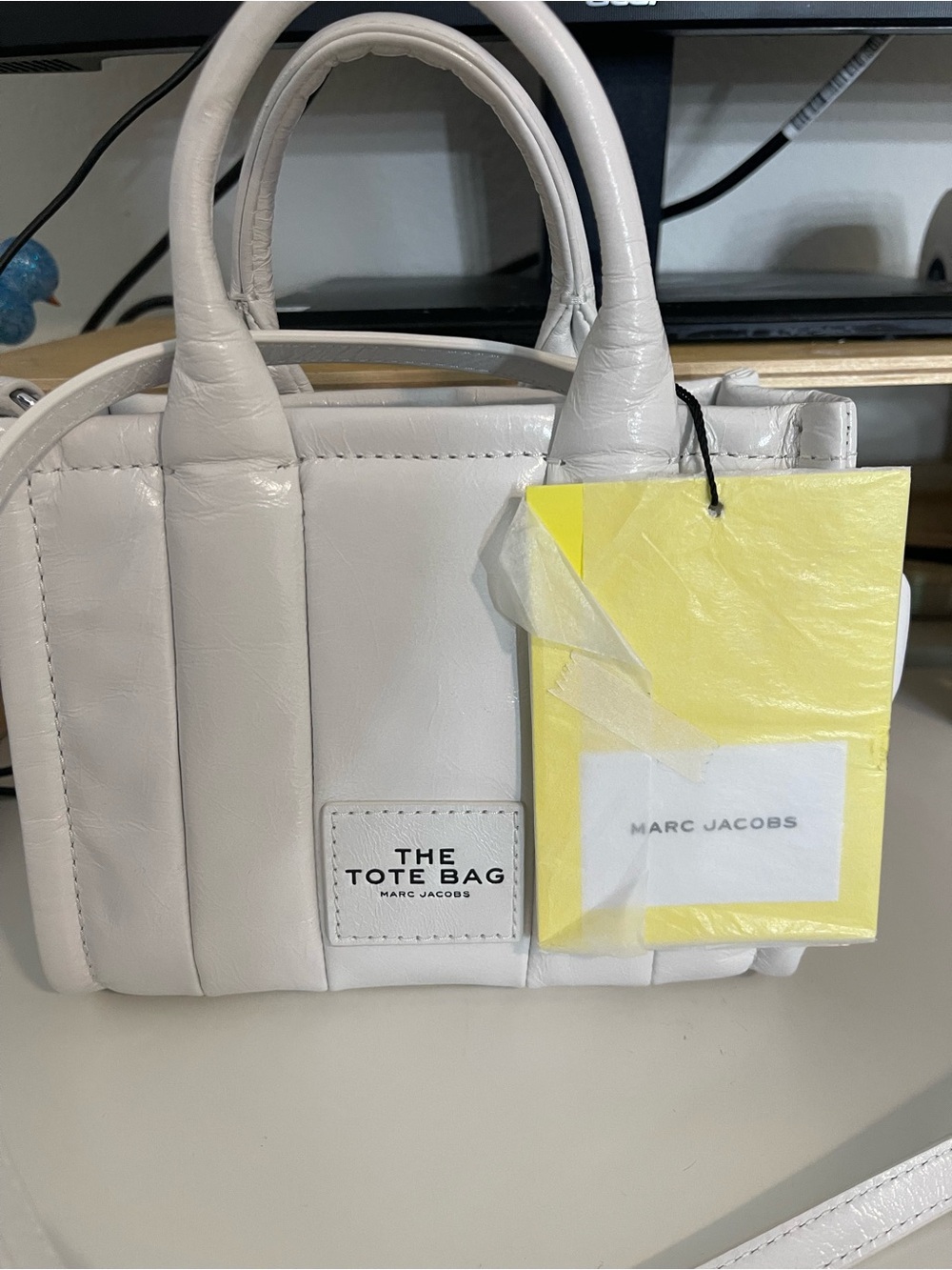 Marc Jacobs White The Tote Bag Micro Top-Handle Tote